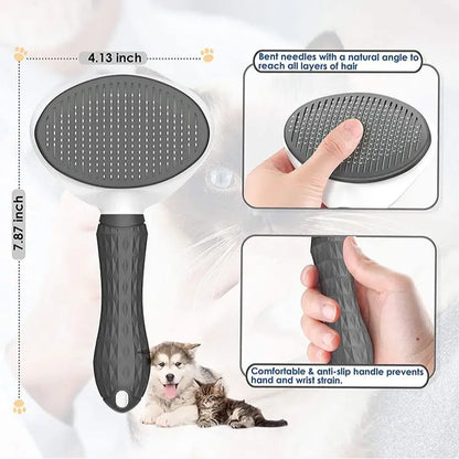 One Button Hair Removal Pet Comb, Pet Hair Removal Comb, Cat Brush Self Cleaning, Slicker Brush for Cats & Dog Brush, Tiktok Shop
